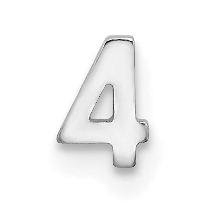 Die Struck Number 4 14k White Gold WG2203, MPN: WG2203,