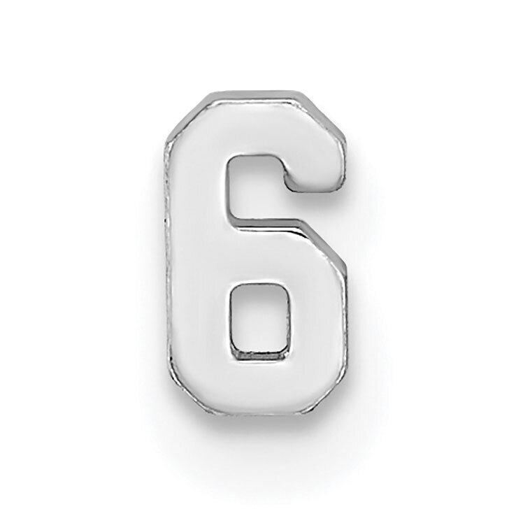 Die Struck Number 6 14k White Gold WG2205, MPN: WG2205,
