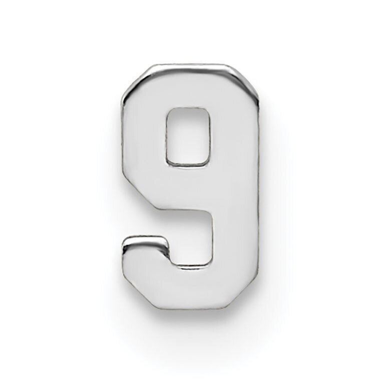 Die Struck Number 9 14k White Gold WG2208, MPN: WG2208,