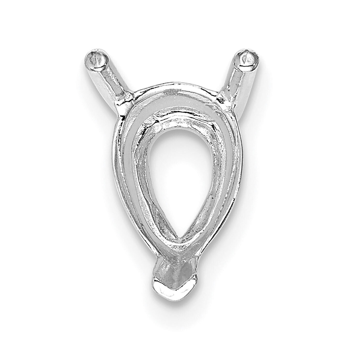 Pear 3-Prong V-End Wide Gallery with Airline 3 x 2mm Setting 14k White Gold WG238