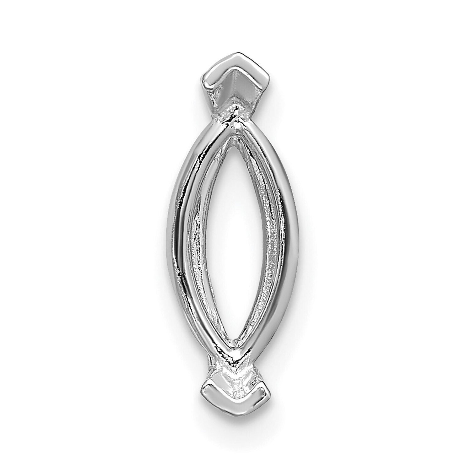 Marquise 2-Prong V-End 3 x 1.5mm Setting 14k White Gold WG256