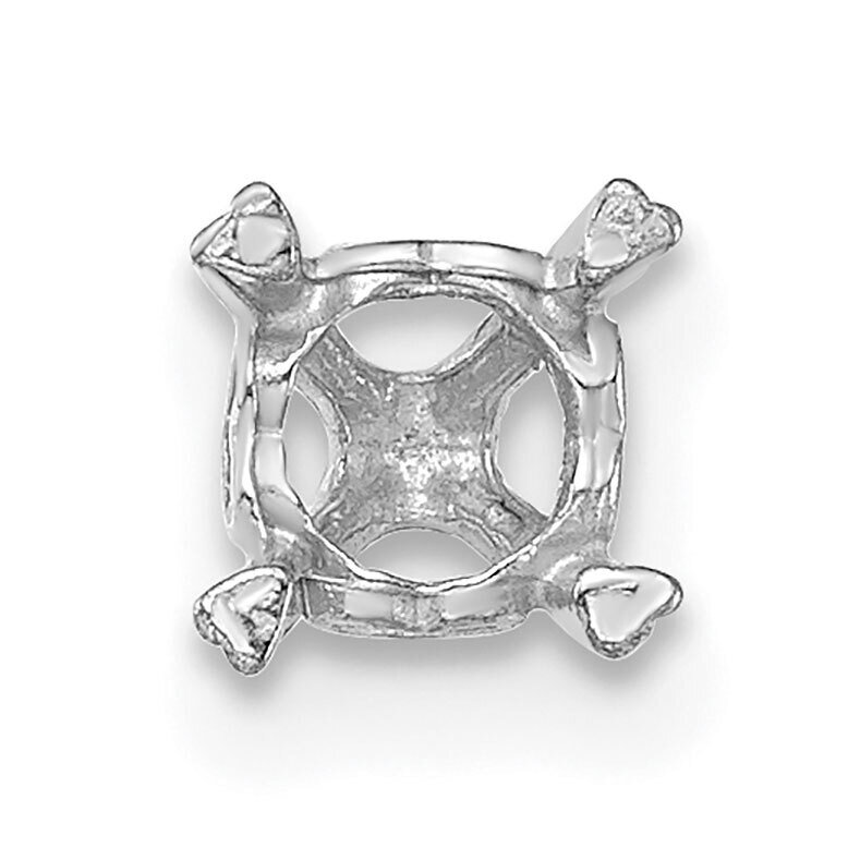 Heart Themed Princess 4-Prong .20ct. Post Earring Mounting 14k White Gold WG2647, MPN: WG2647,