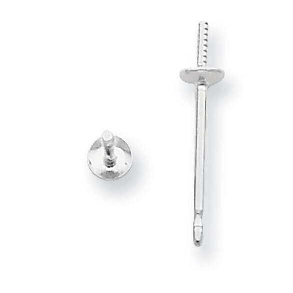 3mm Pearl Cup Post Earring Mounting 14k White Gold WG2653, MPN: WG2653,