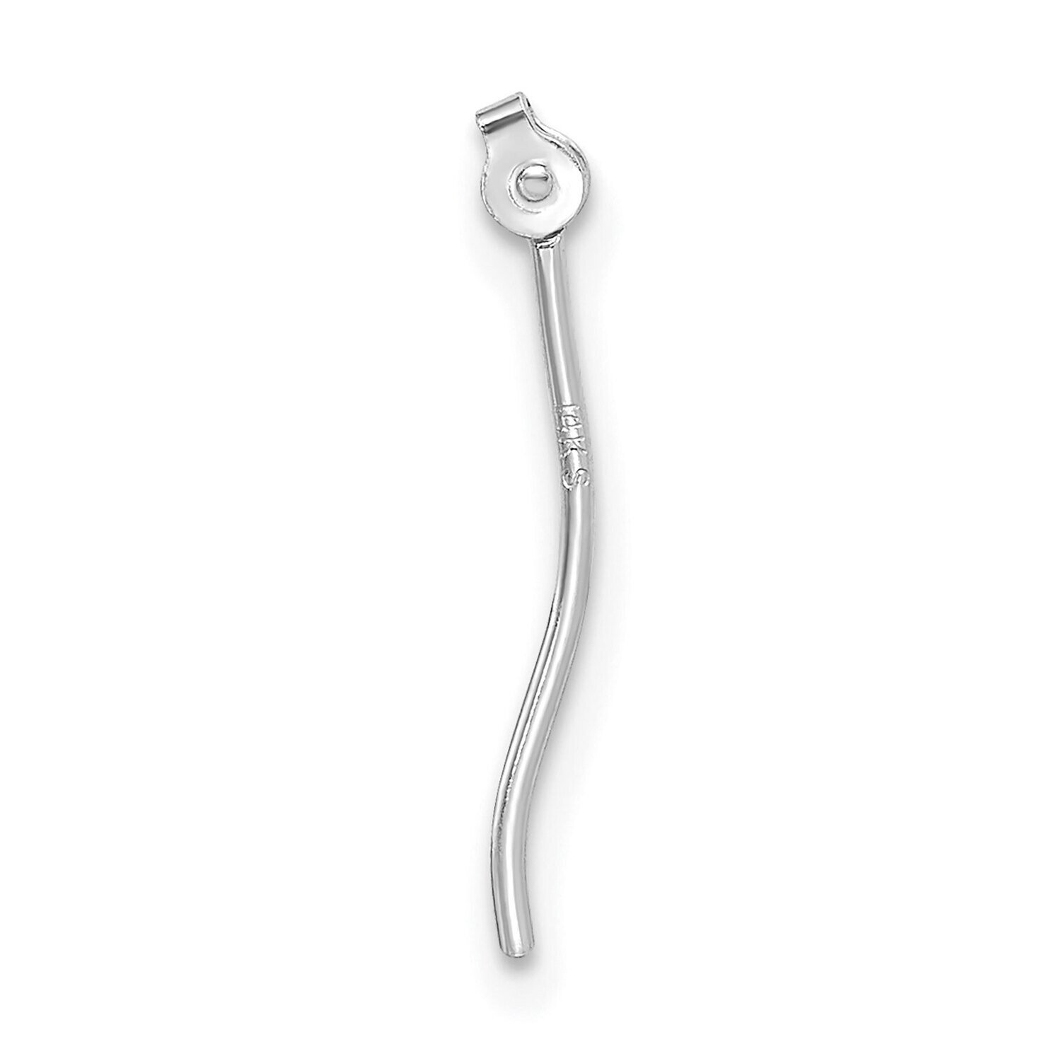 12.7mm Earring Replacement Wire with Hinged Joint Component 14k White Gold WG2725, MPN: WG2725,