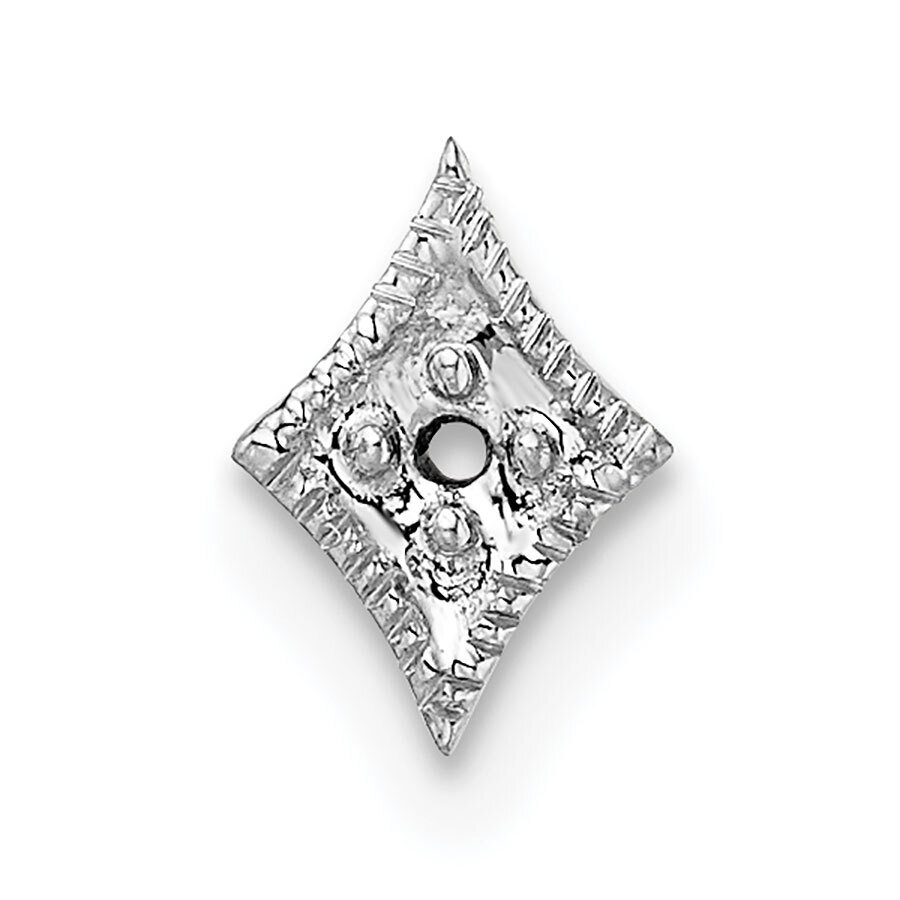 Plate Diamond Shaped with 2mm Silver Tube .005ct. Setting 14k White Gold WG312, MPN: WG312,