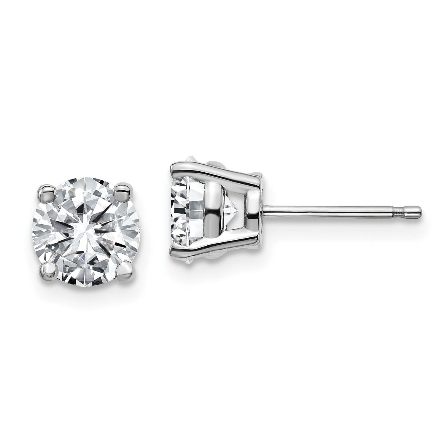 Round 4-Prong 1.00ct. Heavy Weight Post Earring Mounting 14k White Gold WG324-10MT, MPN: WG324-10MT…