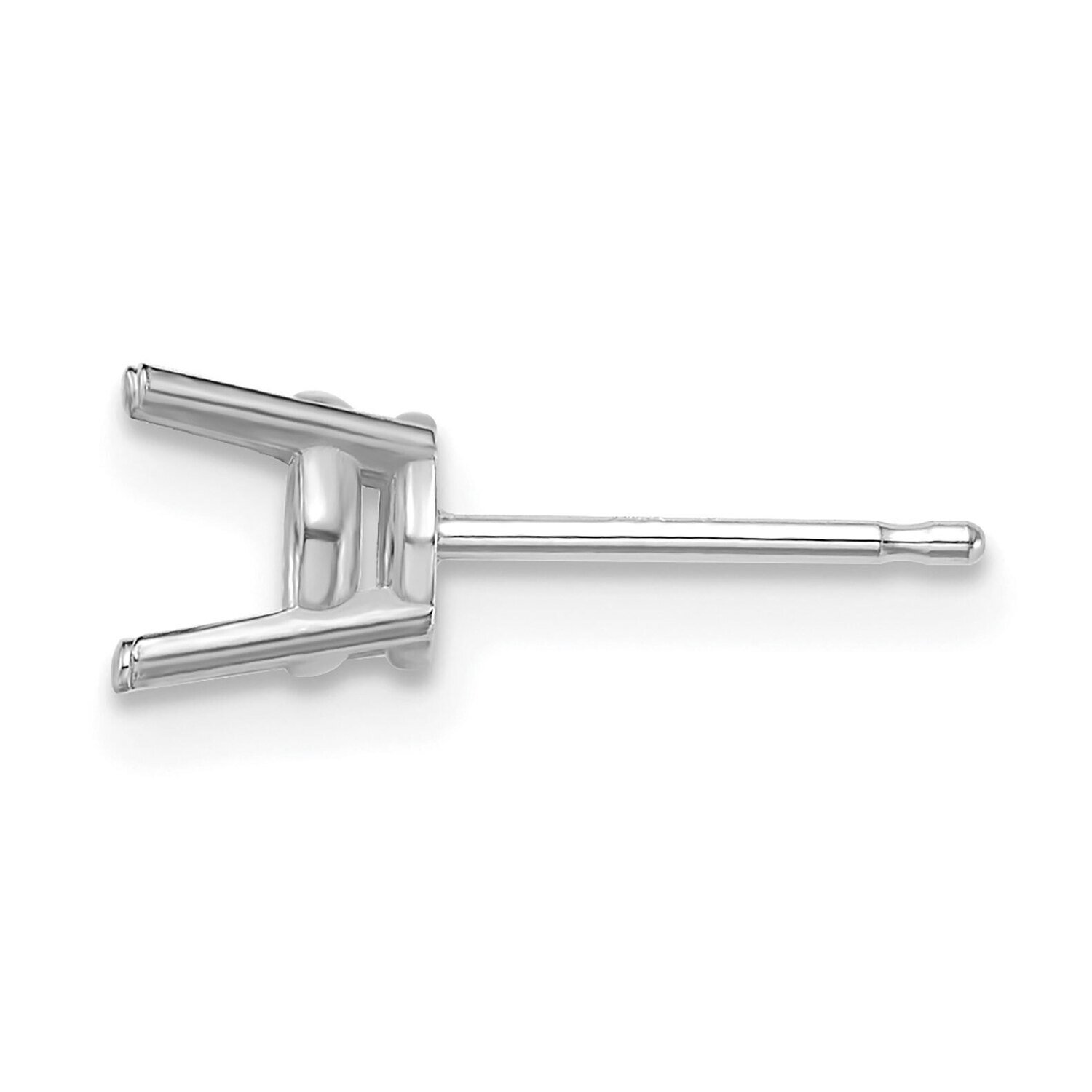 Round 4-Prong Medium Weight .06ct. Post Earring Mounting 14k White Gold WG326, MPN: WG326,