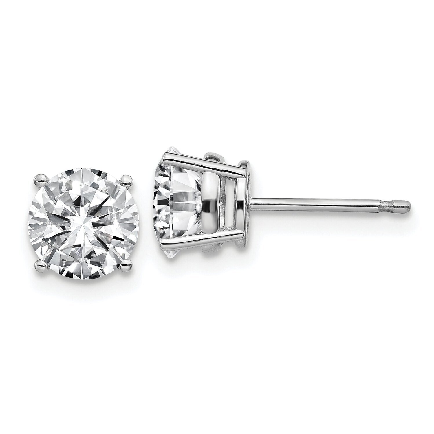 Round 4-Prong Medium Weight .62ct. Post Earring Mounting 14k White Gold WG326-10MT, MPN: WG326-10MT…