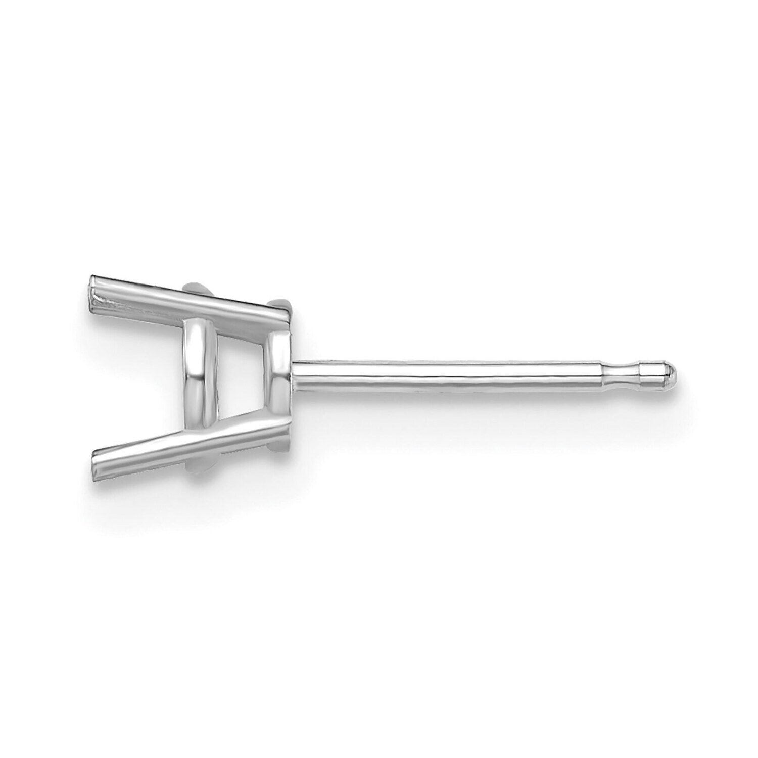 Round 4-Prong Lightweight .07ct. Post Earring Mounting 14k White Gold WG328, MPN: WG328,