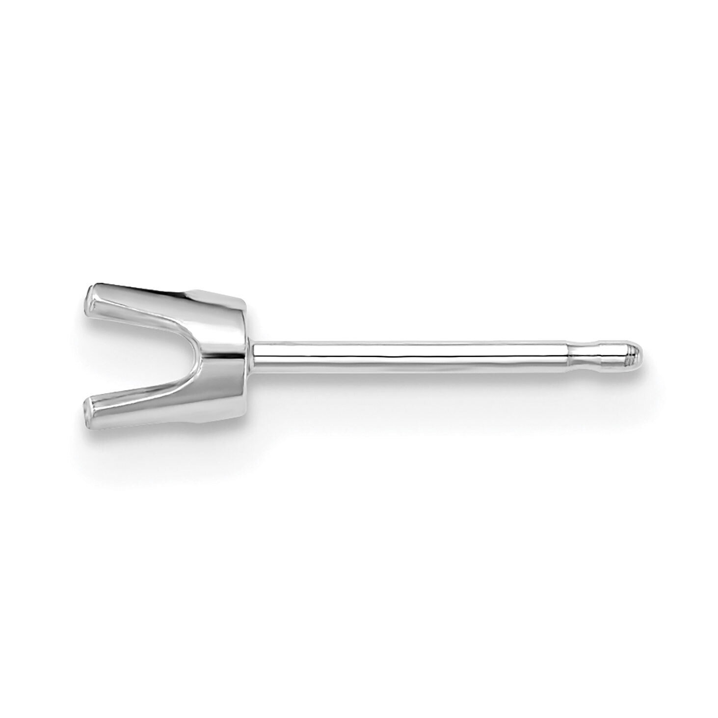 Round 4-Prong 01ct. Medium Weight Post Earring Mounting 14k White Gold WG331, MPN: WG331,