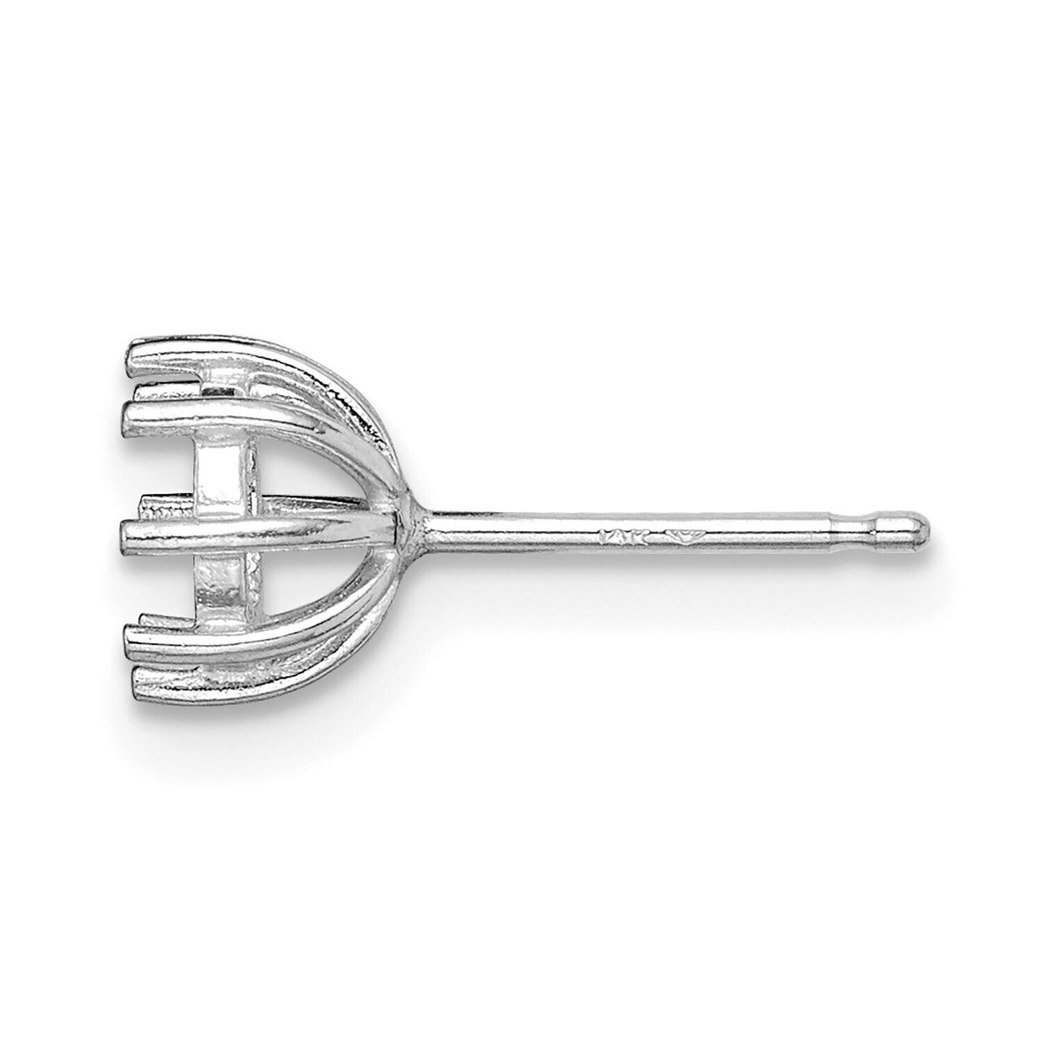 Round 8-Prong .15ct. Post Earring Mounting 14k White Gold WG346, MPN: WG346,