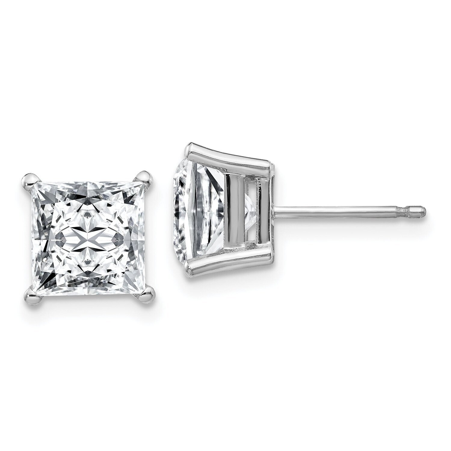 Princess 4-Prong .65ct. Post Earring Mounting 14k White Gold WG364-13MT, MPN: WG364-13MT, 191101178…