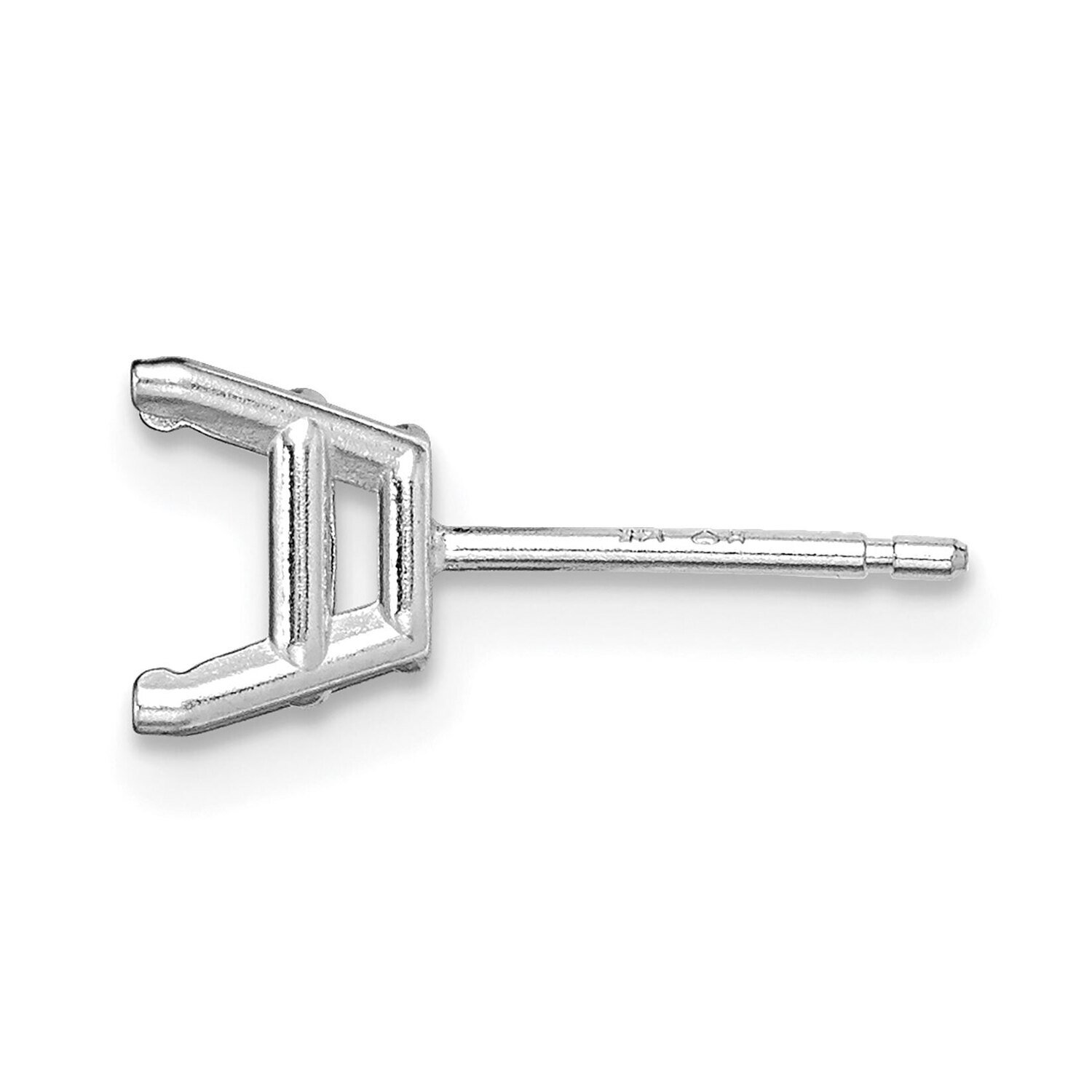 Princess 4-Prong .15ct. TruSeatr Post Earring Mounting 14k White Gold WG369, MPN: WG369,