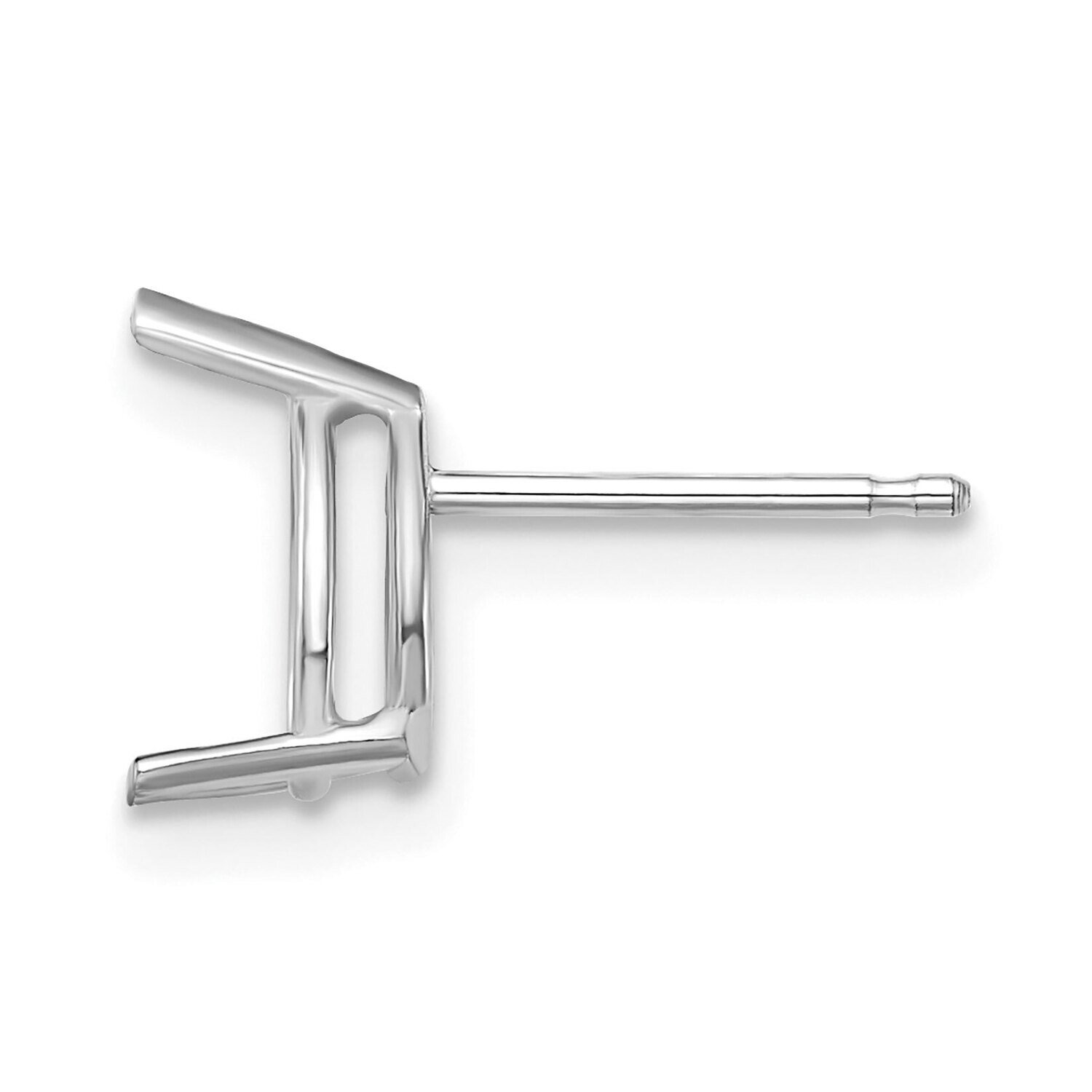 Pear 3-Prong 4.5 x 2.5mm V-End Post Earring Mounting 14k White Gold WG389, MPN: WG389,