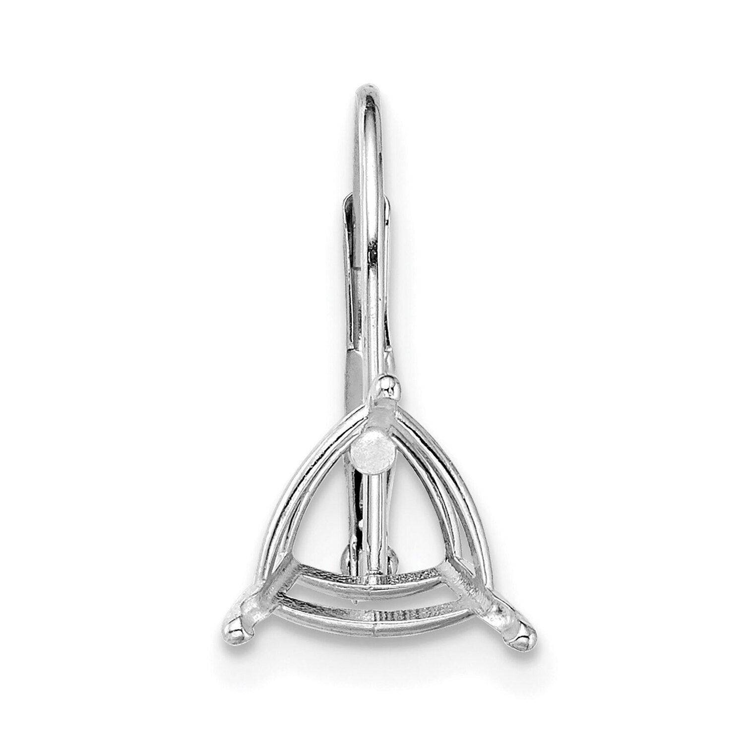 Triangle 5.0mm Cast Basket Leverback Earring Mounting 14k White Gold WG422, MPN: WG422,