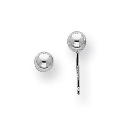4mm Standard Weight Ball Post Earring Mounting 14k White Gold WG557, MPN: WG557,