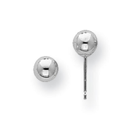 5mm Standard Weight Ball Post Earring Mounting 14k White Gold WG558, MPN: WG558,