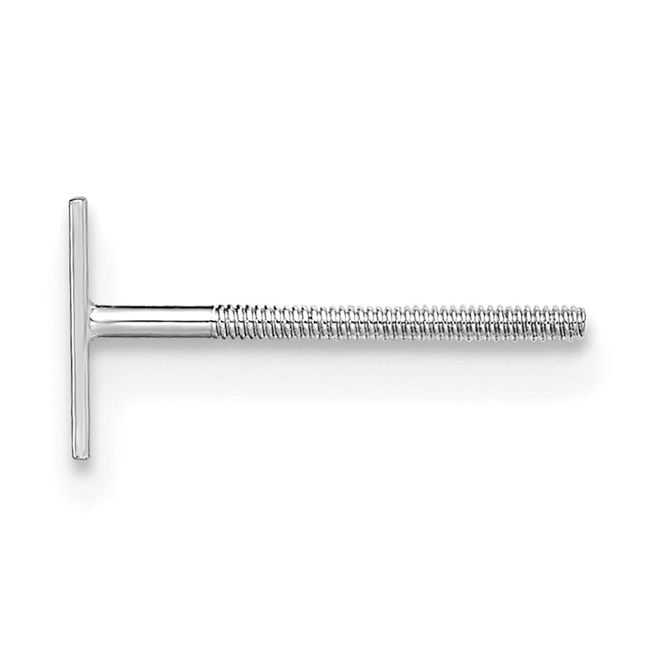 T-Bar Threaded Earring Post 14k White Gold WG671, MPN: WG671,