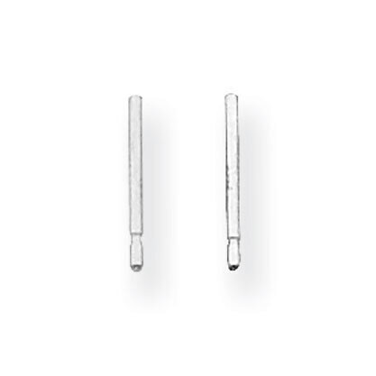 Single Notched Friction Earring Post 14k White Gold WG691