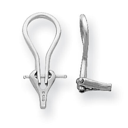 Lightweight Omega Clip Component 14k White Gold WG746, MPN: WG746,