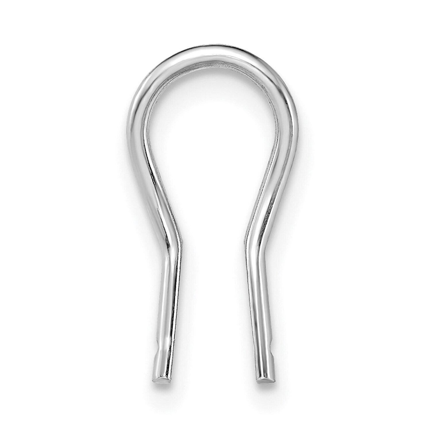Lightweight Omega Clip Wire Component 14k White Gold WG749