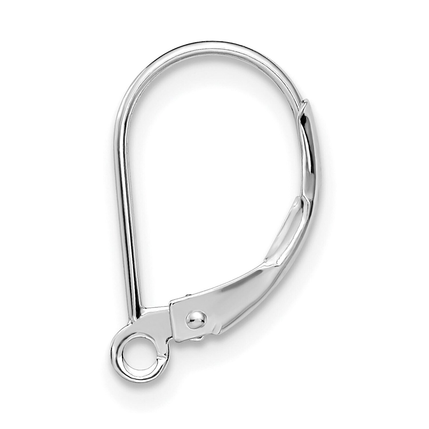Leverback with Split Ring Single Earring Component 14k White Gold WG791, MPN: WG791,