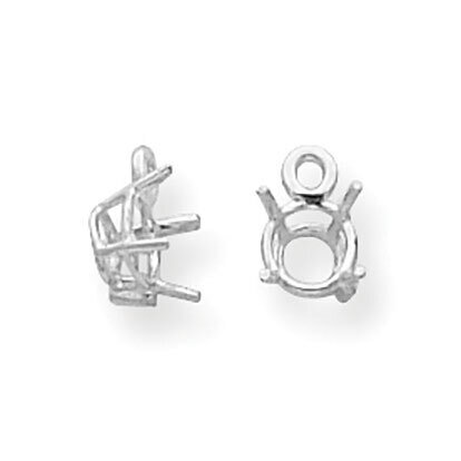 Round 4-Prong Dangle 5.2mm Earring Component 14k White Gold WG855, MPN: WG855,