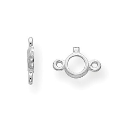 Round Bezel Dangle 2.4mm Earring Component 14k White Gold WG859, MPN: WG859,