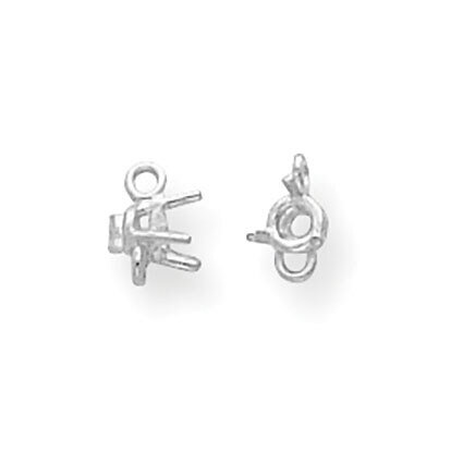 Round 3-Prong Dangle 3.4mm Earring Component 14k White Gold WG862