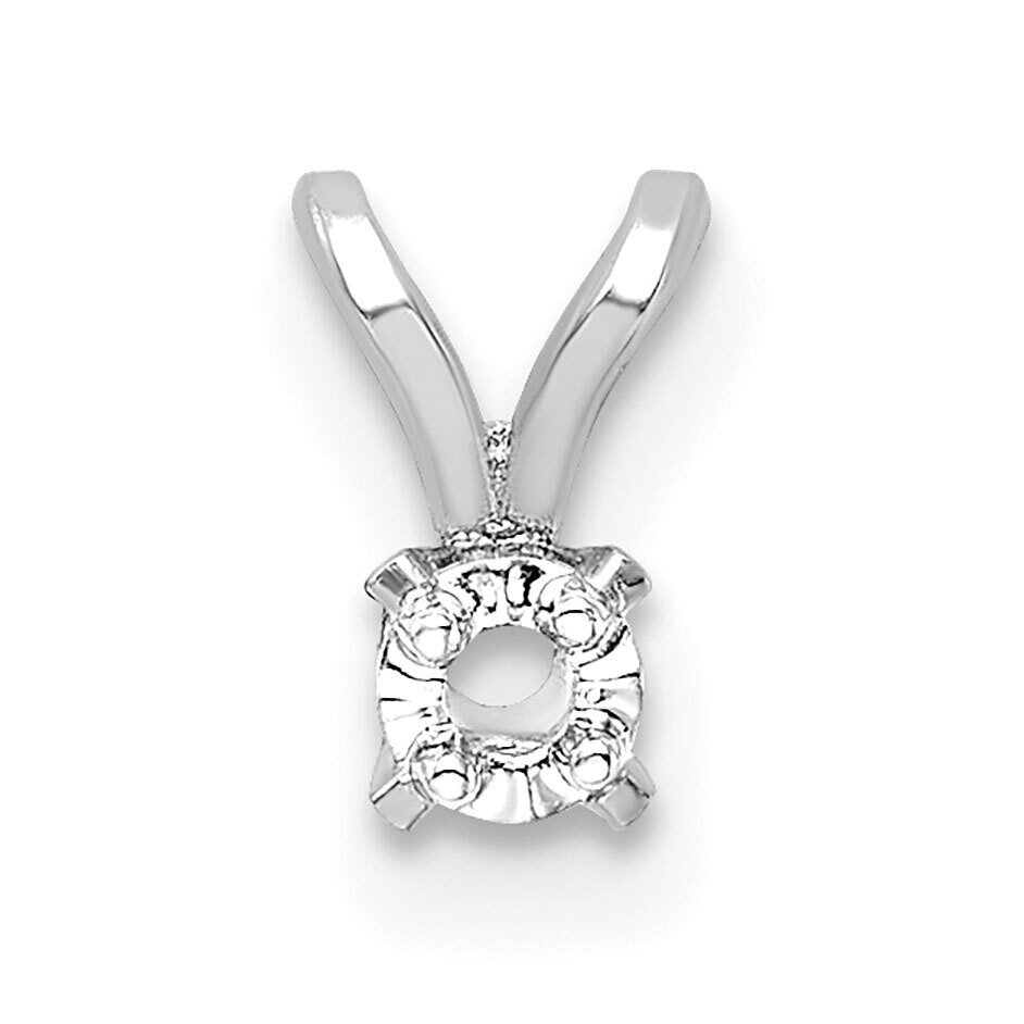 Round 4-Prong Illusion 1.3mm Pendant Setting 14k White Gold WG947, MPN: WG947,