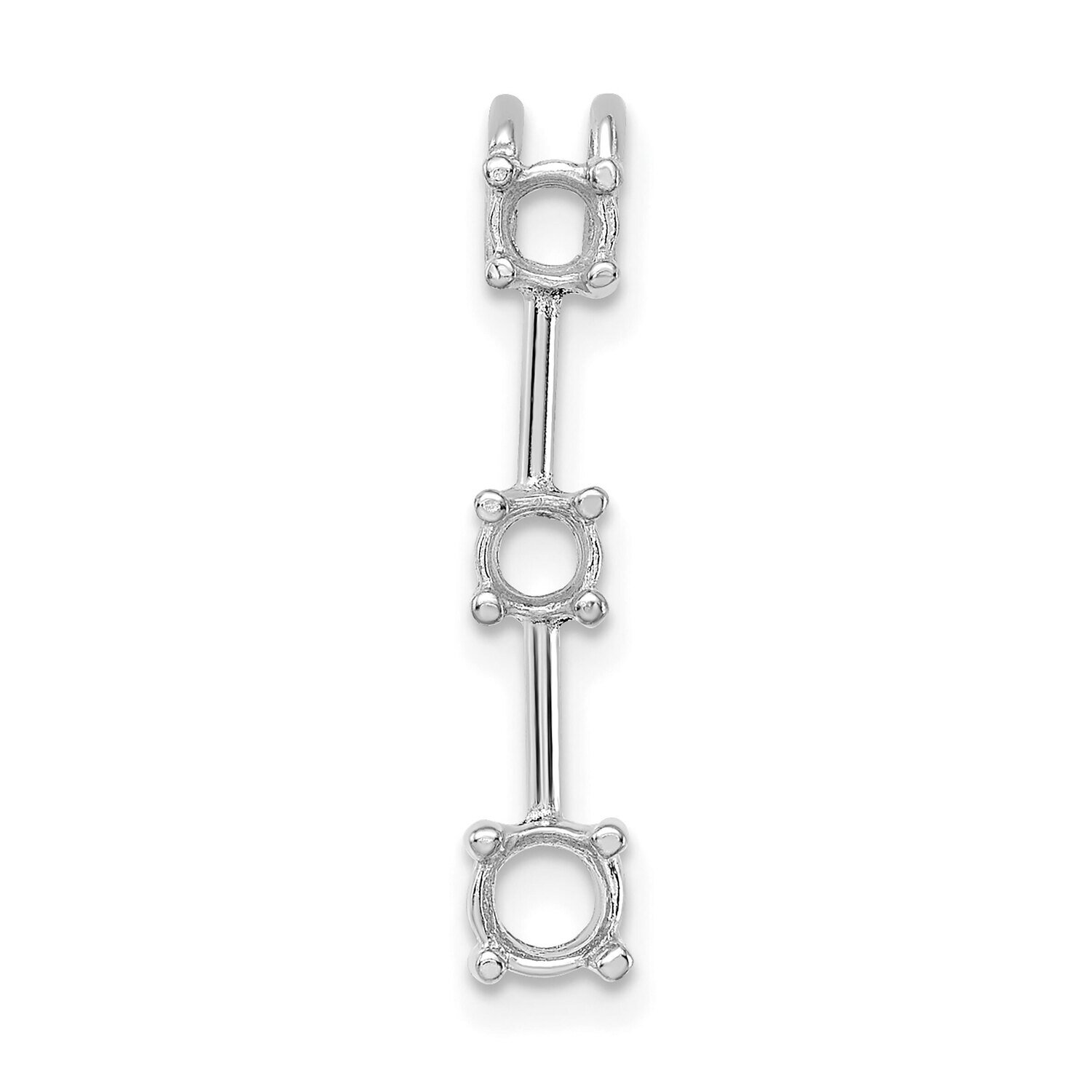 Round 3-Stone .25ct. Pendant Setting 14k White Gold WG955, MPN: WG955,