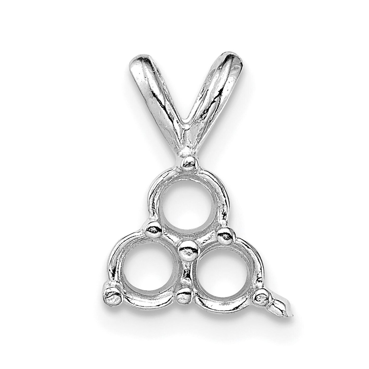 Round 3-Stone .12ct. Pendant Setting 14k White Gold WG957, MPN: WG957,