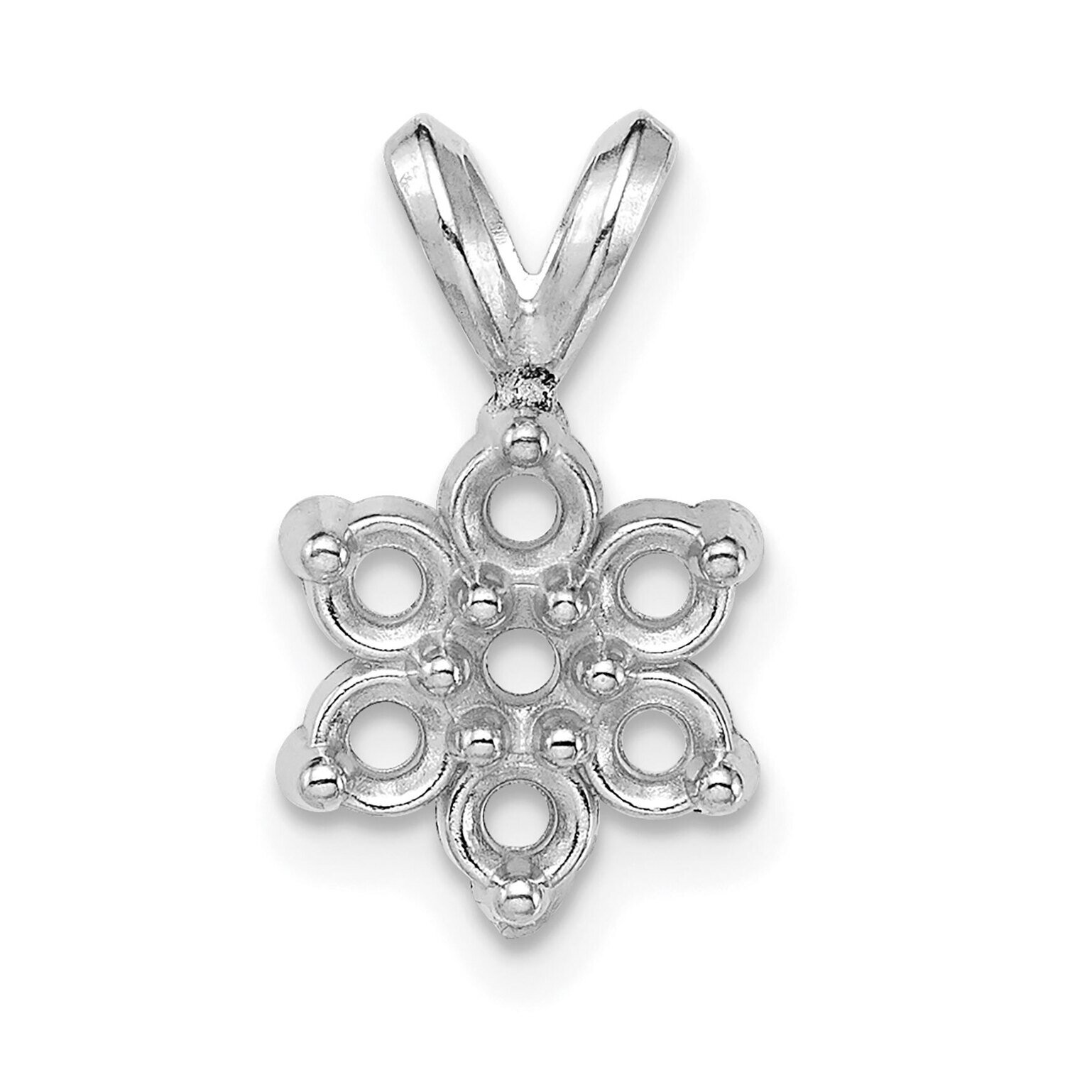 Round 7-Stone .12ct. Pendant Setting 14k White Gold WG958, MPN: WG958,