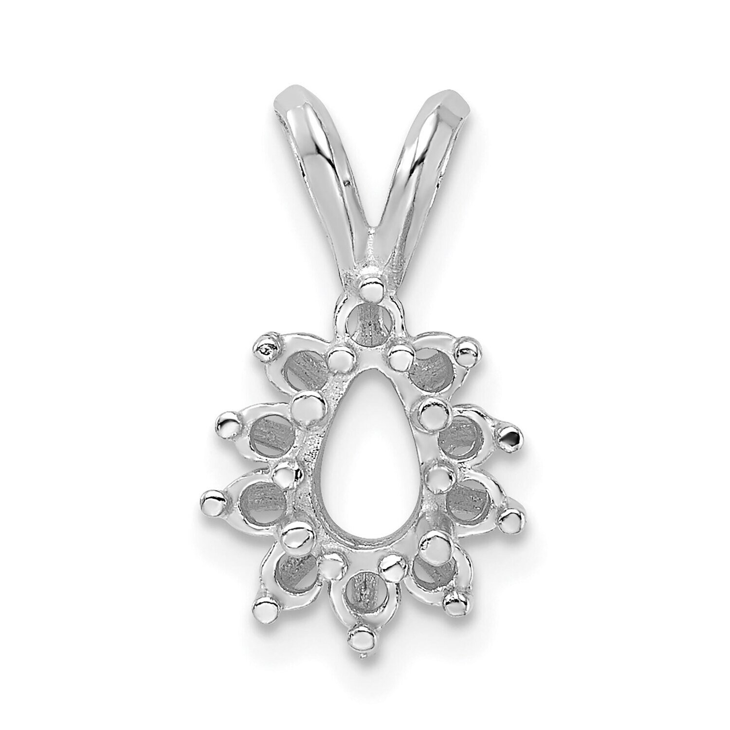 Pear Cluster 6 x 4mm Pendant Setting 14k White Gold WG996, MPN: WG996,
