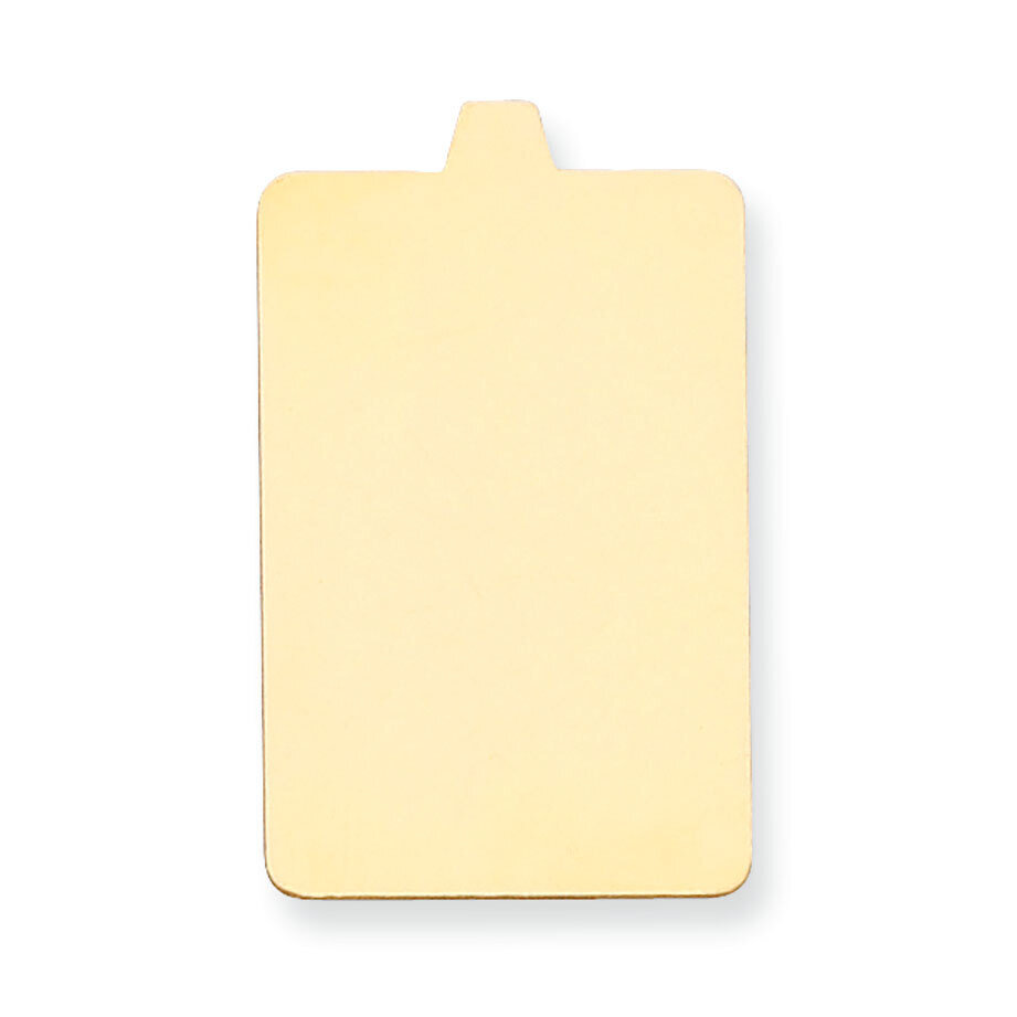 Rectangle with Round Edges with Eyelet Stamping 14k Yellow Gold YG1175, MPN: YG1175,