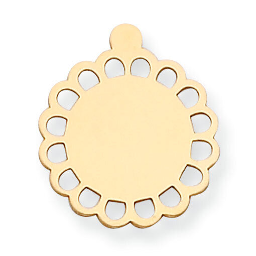 Open Round Scalloped with Eyelet Stamping 14k Yellow Gold YG1286, MPN: YG1286,