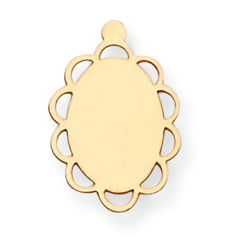 Open Oval Scalloped with Eyelet Stamping 14k Yellow Gold YG1287