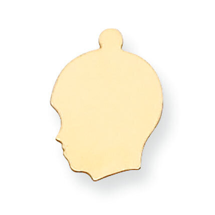 Boys Head with Eyelet Stamping 14k Yellow Gold YG1364, MPN: YG1364,