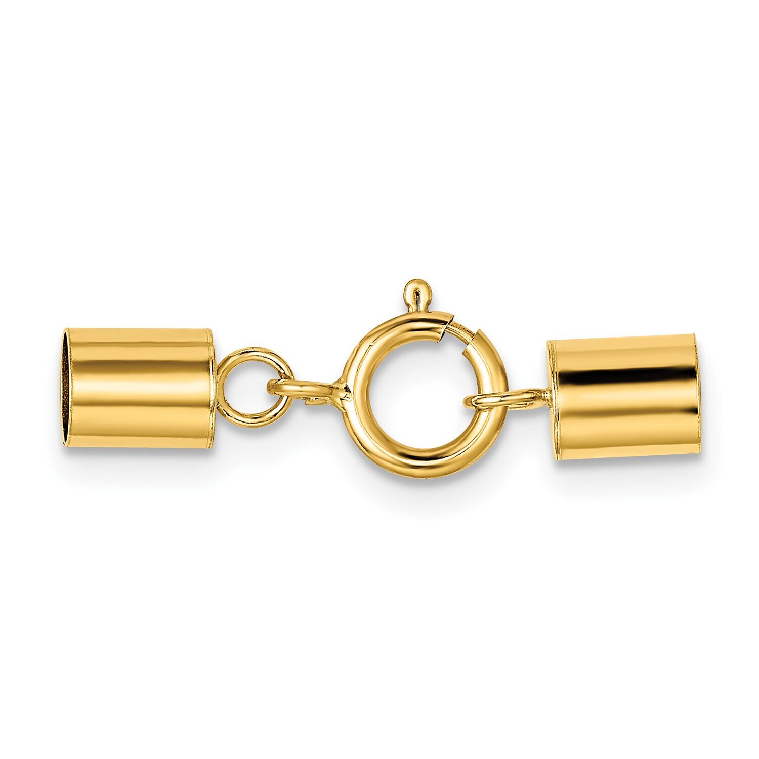 Spring Ring with Round Endcaps Clasp 14k Yellow Gold YG1723, MPN: YG1723,