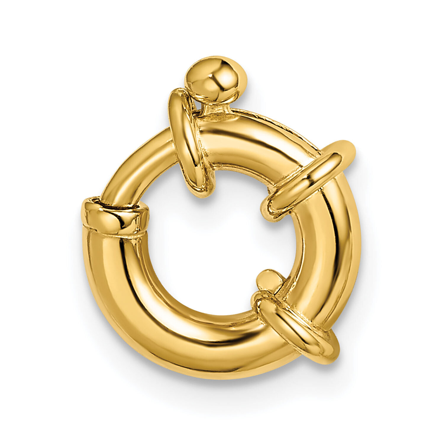 Fancy Spring Ring Clasp 14k Yellow Gold YG1728