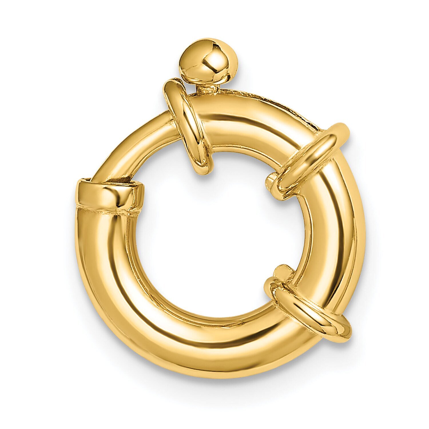 Fancy Spring Ring Clasp 14k Yellow Gold YG1730