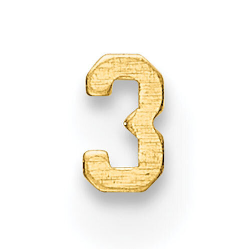 Die Struck Number 3 14k Yellow Gold YG2182, MPN: YG2182,
