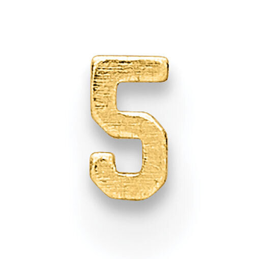 Die Struck Number 5 14k Yellow Gold YG2184, MPN: YG2184,