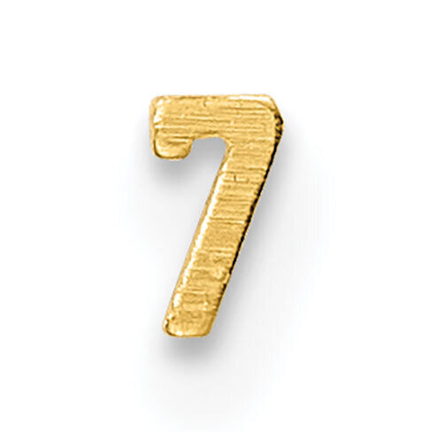 Die Struck Number 7 14k Yellow Gold YG2186, MPN: YG2186,