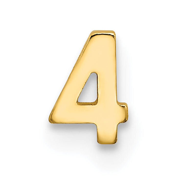 Die Struck Number 4 14k Yellow Gold YG2203, MPN: YG2203,
