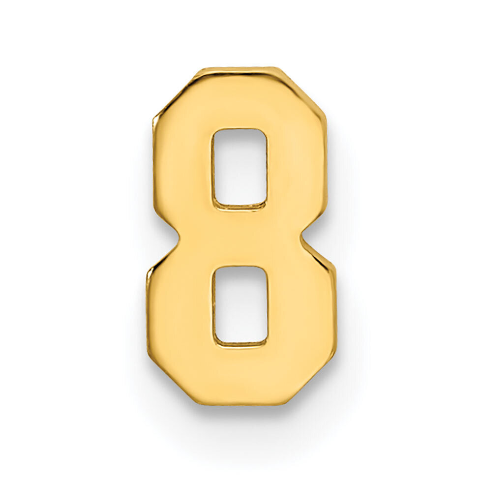 Die Struck Number 8 14k Yellow Gold YG2217, MPN: YG2217,