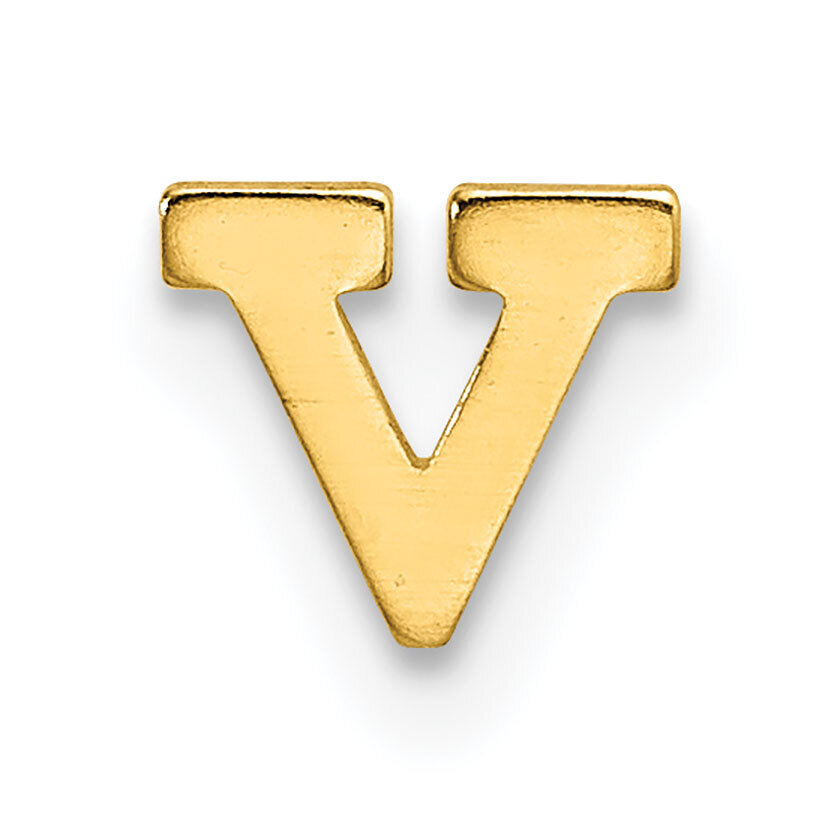 Die Struck Letter V 14k Yellow Gold YG2220V, MPN: YG2220V,