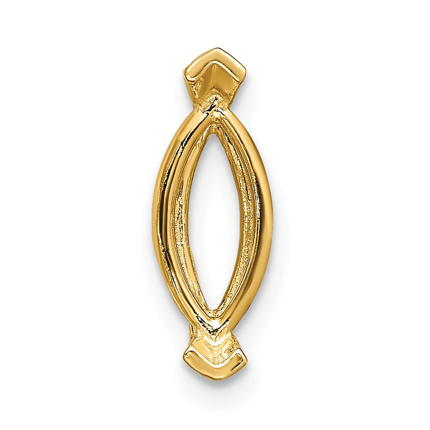 Marquise 2-Prong V-End 3 x 1.5mm Setting 14k Yellow Gold YG256, MPN: YG256,