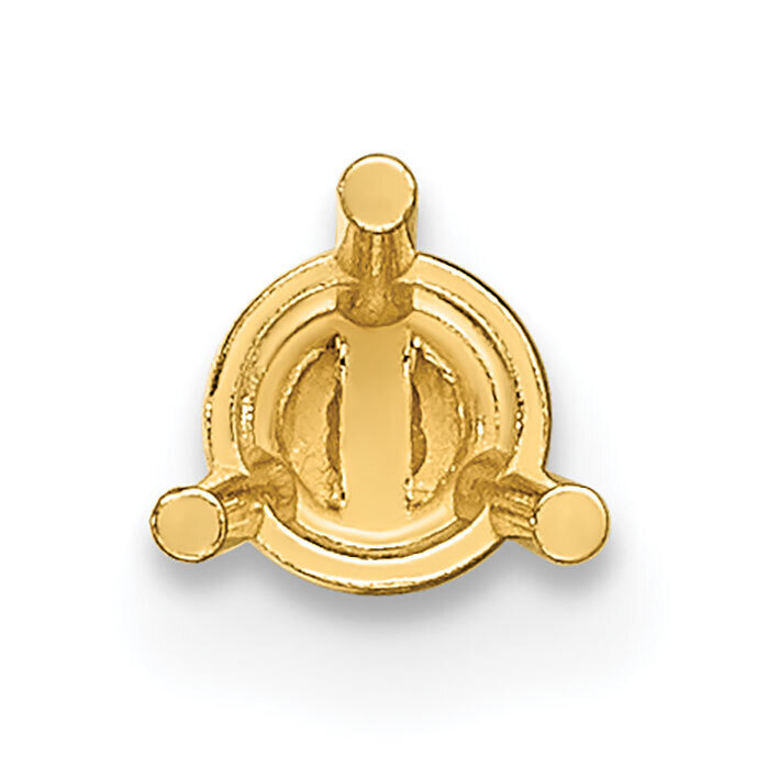 Round 3-Prong .03ct. Threaded Post Earring Mounting 14k Yellow Gold YG2633, MPN: YG2633,