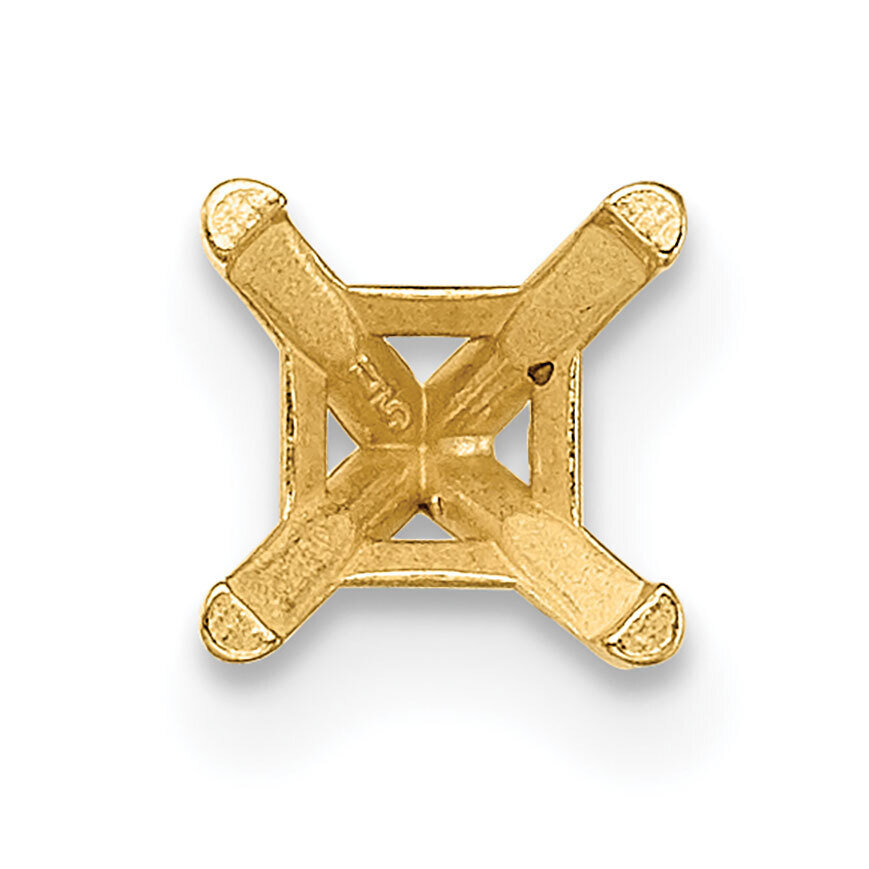 Princess 4-Prong .10ct. Post Earring Mounting 14k Yellow Gold YG2644, MPN: YG2644,